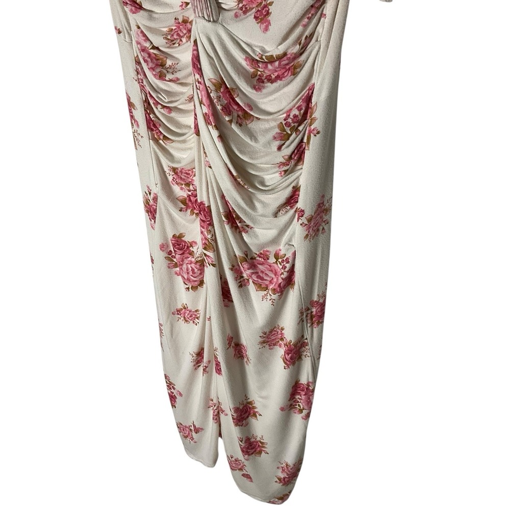 Les Reveries‎ Twist-Front Drape Floral Dress - Picture 4 of 9